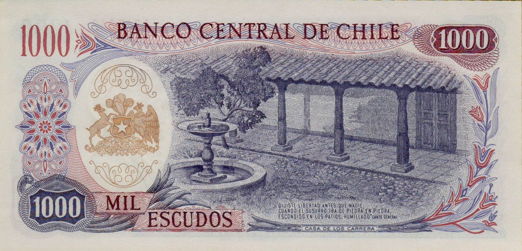 Chile 1000 1967 UNC P-146/2